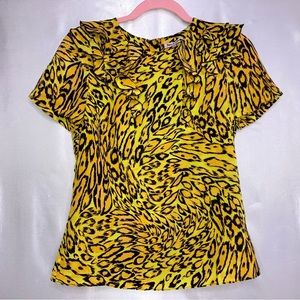 JUICY COUTURE LEOPARD PRINT BLOUSE (YELLOW / 2)